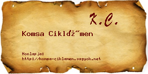 Komsa Ciklámen névjegykártya
